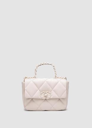 Сумка шанел 19 handbag beige