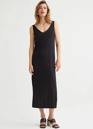 Черное длинное платье-майка h&amp;m (размер xs)