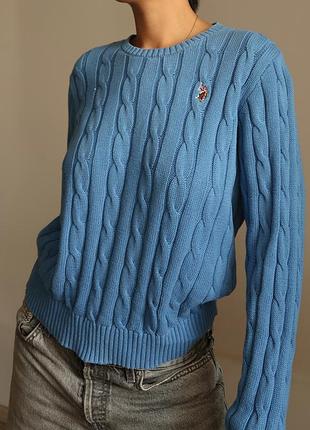 U.s. polo assn. светр wup0398 блакитний regular fit колір: світло-синій розмір s