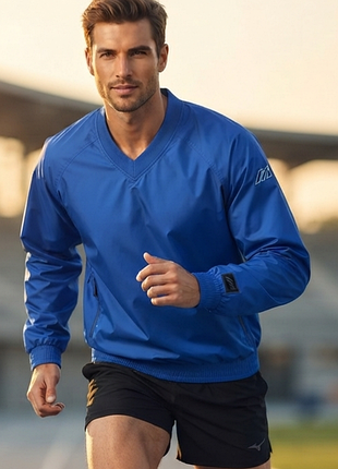 ​спортивна вітрозахисна кофта / світшот mizuno performance wear