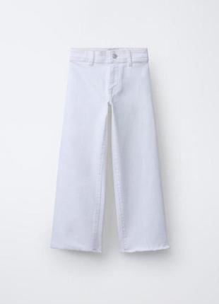 Белые джинсы палаццо wide-leg на девочку от zara