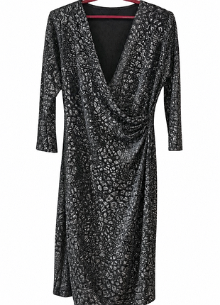 Сяюча вечірня сукня міді на запах dorothy perkins, розмір 16 (xl / 50-52)