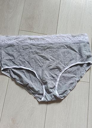 Базові сірі труси котонові трусики ажурні великого розміру m&s 3xl 4xl 46 48 54 56