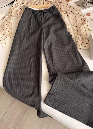 Брюки палаццо в смужку h&m