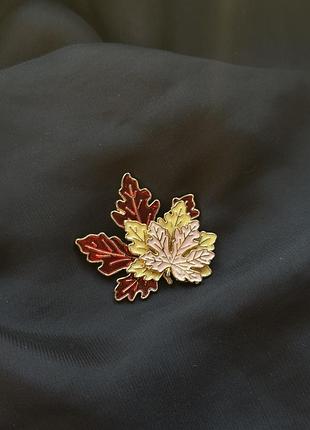 Брошка листок 🍁 потрійний