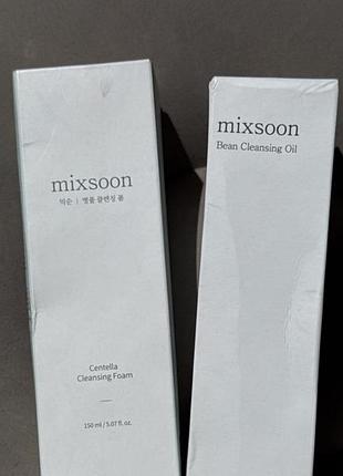 Засоби для очищення шкіри обличчя 🇰🇷 mixsoon, centella cleansing foam(150 мл) та bean cleansing oil (195 мл)