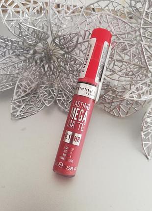 Рідка матова помада rimmel  lasting mega matte тон 210