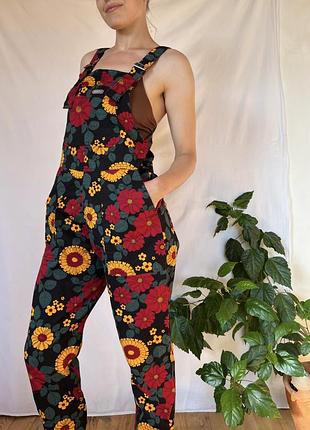 Run & fly  квітковий комбінезон dungarees wide leg т2