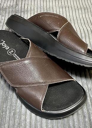 Шкіряні ортопедичні шльопанці joya rio dark brown
