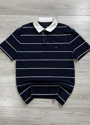Новая old money футболка поло томи хилфигер Tommy hilfiger classic fit striped polo, l, оригинал