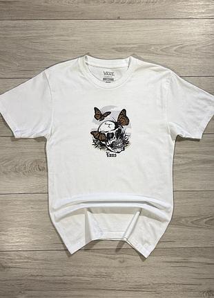 Нова біла футболка ванс vans butterfly skull classic fit tee, s, оригінал