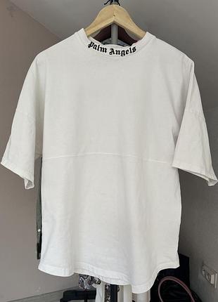 Футболка palm angels oversize / біла футболка палм ангелс