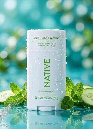Освежающий дезодорант native cucumber &amp; mint (огурец-мята) 75г 🥒 оригинал