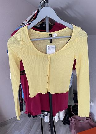 Жовтий трикотажний кардиган від лінійки h&m divided