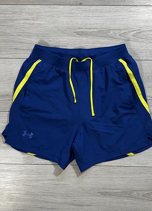 Новые синие спортивные шорты андер армор under armour launch 7" shorts, m, оригинал