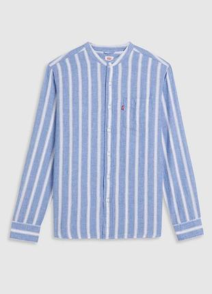 Полосатая льняная рубашка levis button-down linen premium shirt polo ck boss ysl lv original xl barbour ea7