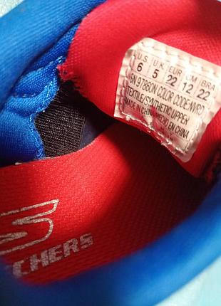 Легкие детские кроссовки бренд: skechers модель: gorun (sn 97860n), размер 22, длина стельки 14.5 см. материал верха: текстиль (дышащая сетка) 7