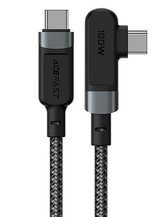 Дата кабель acefast c5-03 usb-c to usb-c 100w right angled aluminum alloy (2m) black