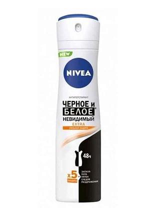 Дезодорант (спрей) 150мл черное и белый невидимый extra тм nivea