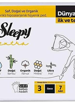 Прокладки гигиенические ночные 6к. 7шт extra night-3 тм sleepy