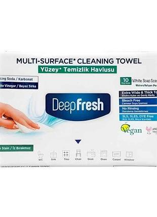 Серветки вологі для прибирання 10шт універсальні тм deep fresh