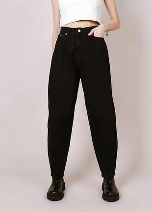 Чорні джинси мом джинси банани h&m котон