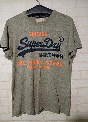 Серая меланжевая футболка superdry vintage logo