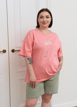 Жіноча бавовняна піжама в стилі оверсайз - футболка з шортами nicoletta туреччина