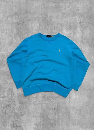 Кофта polo ralph lauren оригінал бірюзовий блакитна кофта ральф лорен з помаранчевим логотипом чоловічий