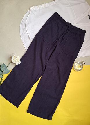 Брюки широкие содержат лен р.s,m,marks &amp;spencer