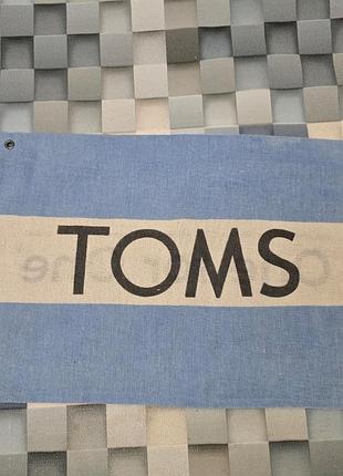 Дорожня сумка для взуття toms з синьо-білим прапором та логотипом, полотняна, розмір 14 x 9,5 для дорослих, розмір - o