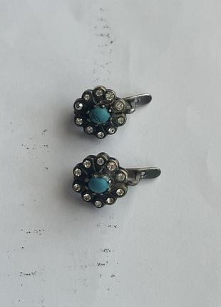 Серебряные серьги с берюзи безпечною оплатою не відправляю  100% тільки на карту оплата