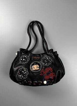 Жіноча сумка betty boop vintage y2k / чорна сумка бетті буп з заклепками