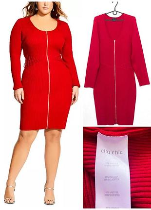 Сукня светр в рубчик на блискавці city chic trendy  plus size sweater dress, p. 22/24