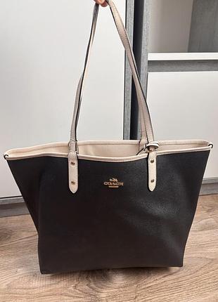 Двусторонняя сумка-шопер coach reversible city tote (вероятно, модель f36609)