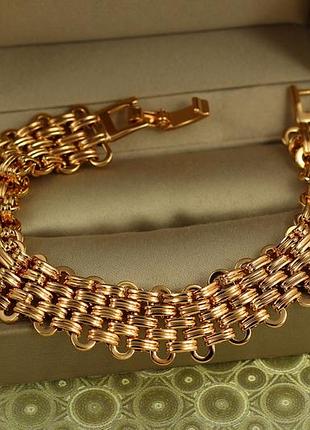 Браслет xuping jewelry золота кольчуга 19 см 8 мм золотистості