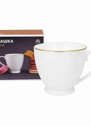 Чашка 440мл фарфор голд (под.уп.) 2225-7 тм snt