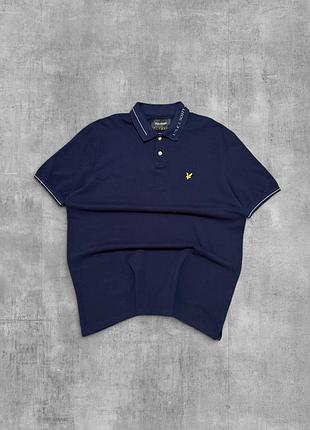 Поло lyle scott оригінал темно-синє футболка теніска лайл скотт з орлом брендований комір