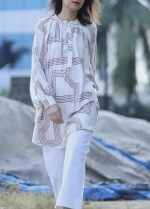 Віскозна із широкими рукавами сорочка 👕 туніка