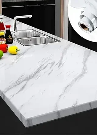 Самоклеющаяся мраморная наклейка для кухни 60 * 300 см