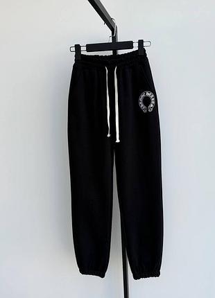 Джогери штани чорні на шнурку chrome hearts