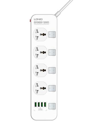 Сетевой фильтр ldnio sc4408 4 розетки 4 usb 2 метра
