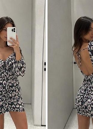Сукня жіноча pull&bear сукня в принт з віскози хс