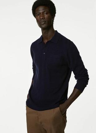 Кашеміровий джемпер светр поло з коміром кашемір autograph marks & spencer кашемировый свитер поло с воротником из 100% кашемира