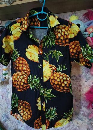 Яркая рубашка с ананасами  🍍 классная