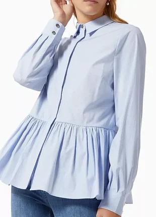 Рубашка с баской ted baker ollwen из полосатого хлопкового поплина, размер 12, новая  без бумажной бирки