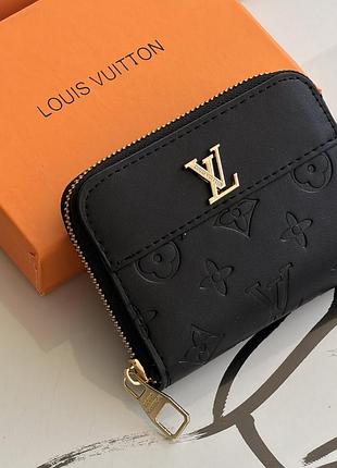 Маленький женский кошелек louis vuitton черный стеганный есть