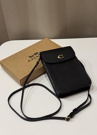 Сумочка coach коуч міні для телефона шкіряна коач сумка маленька