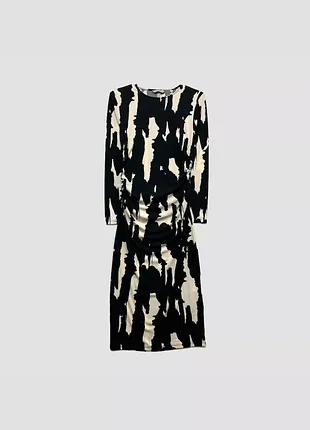 Елегантна сукня h&m з довгим рукавом і драпуванням (чорно-біла)