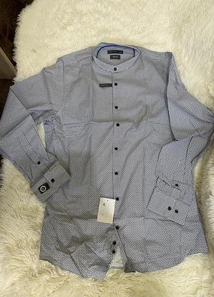 Нова чоловіча сорочка angelo litrico (c&a) з біркою, розмір l (41-42), slim fit